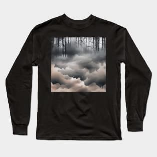 Beautiful Fog In Forest Anime Style Long Sleeve T-Shirt